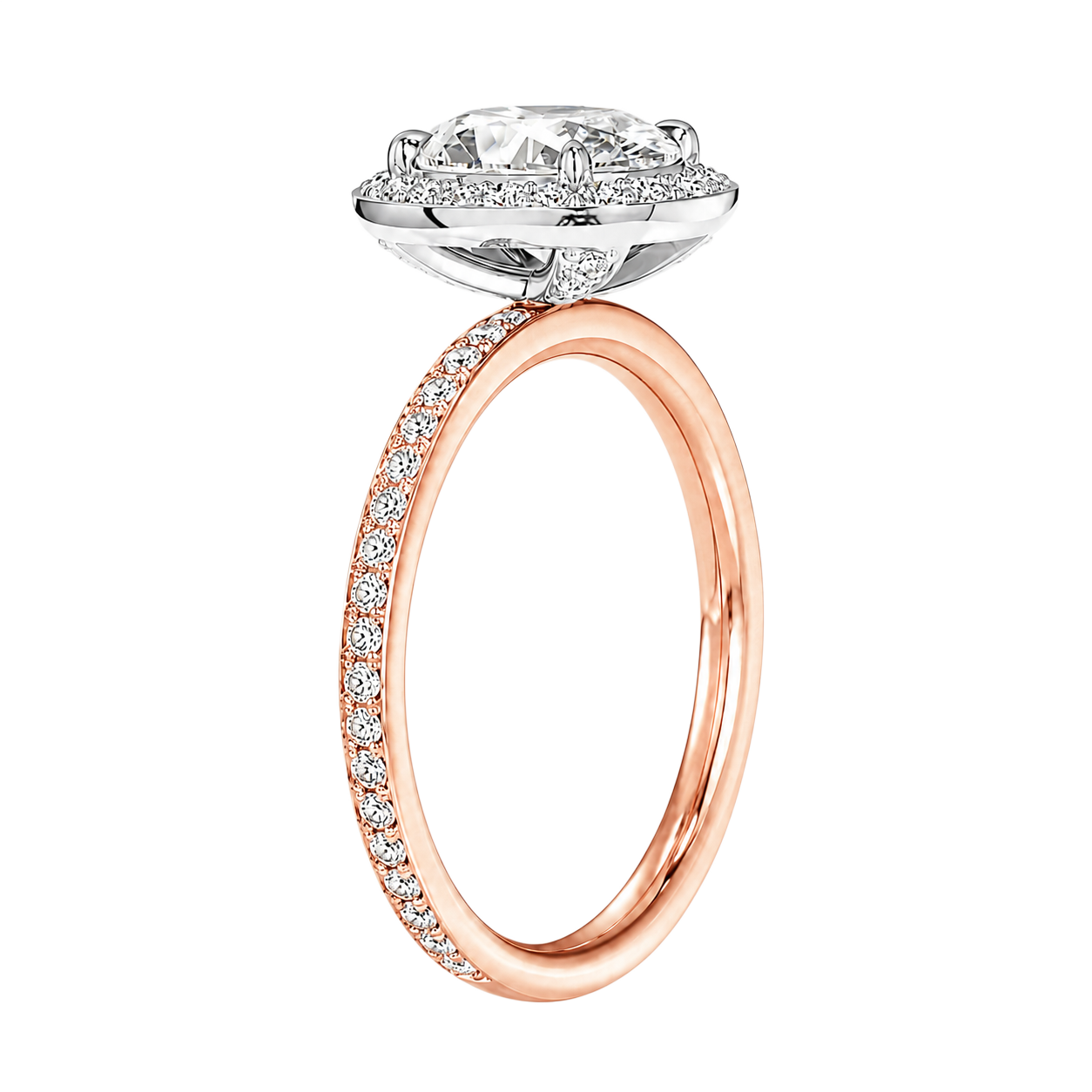 Deneuve - Cushion - Rose/White Tone - Pavé