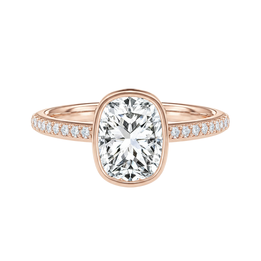 Bailey - Cushion - Rose Gold - Pavé