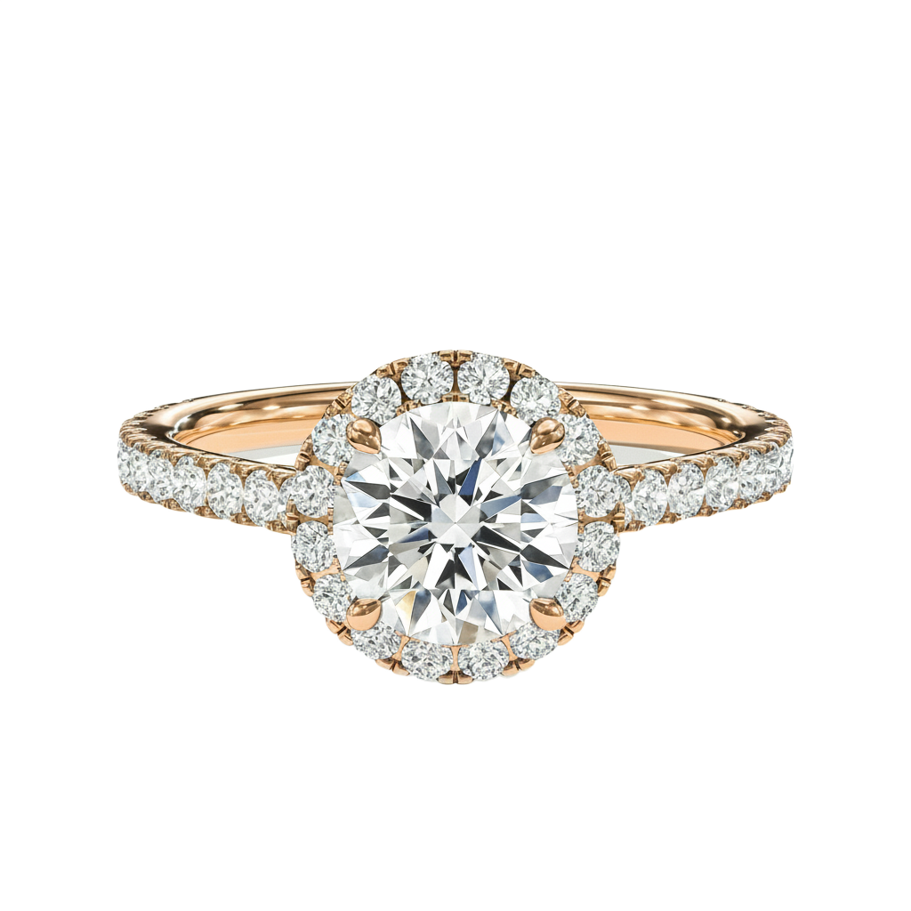 Cordelia - Round - Rose Gold - Pavé