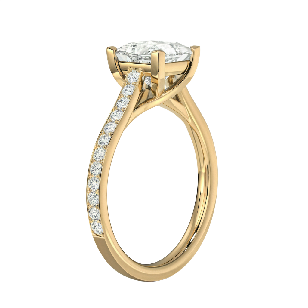 Basilica - Princess - Yellow Gold - Pavé
