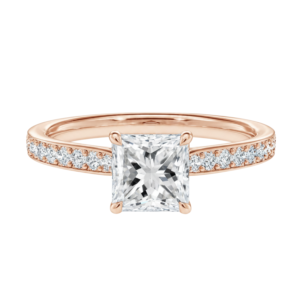 Talia - Princess - Rose Gold - Pavé
