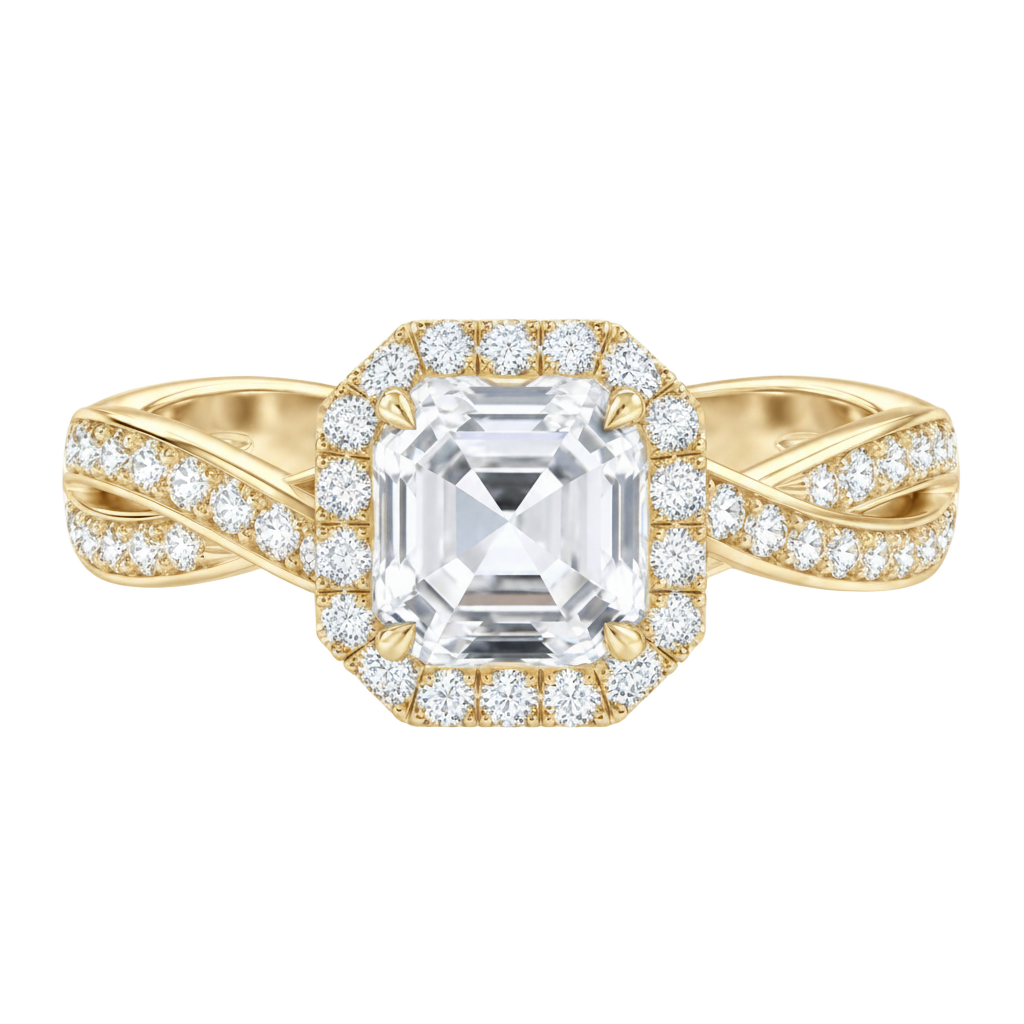 Braid - Asscher - Yellow Gold - Channel
