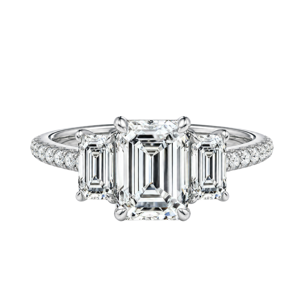 Elysium - Emerald - White Gold - Pavé