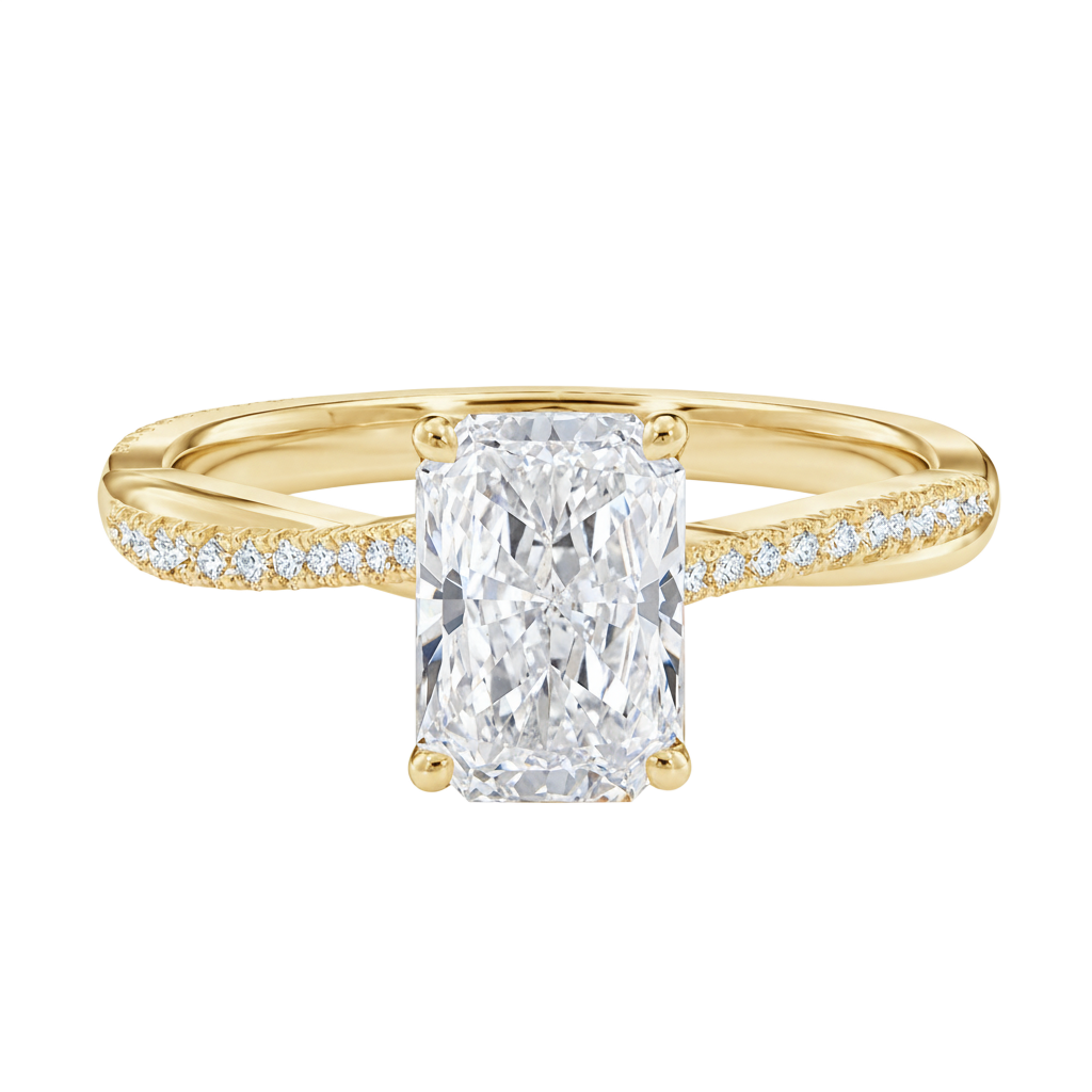 Wreath - Radiant - Yellow Gold - Pavé