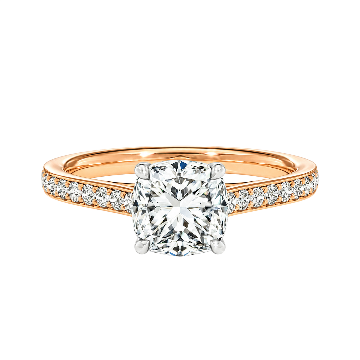 Basilica - Cushion - Rose/White Tone - Pavé