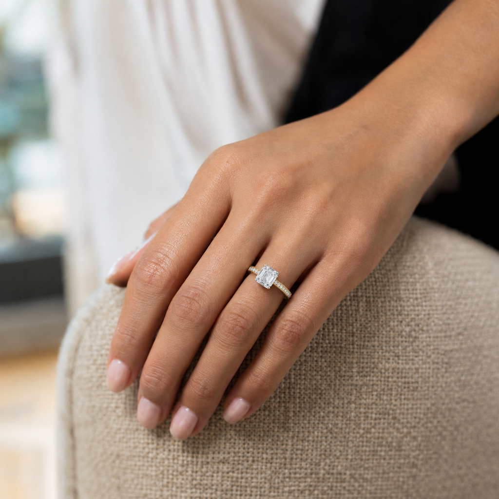 Talia - Asscher - Yellow/White Tone - Channel