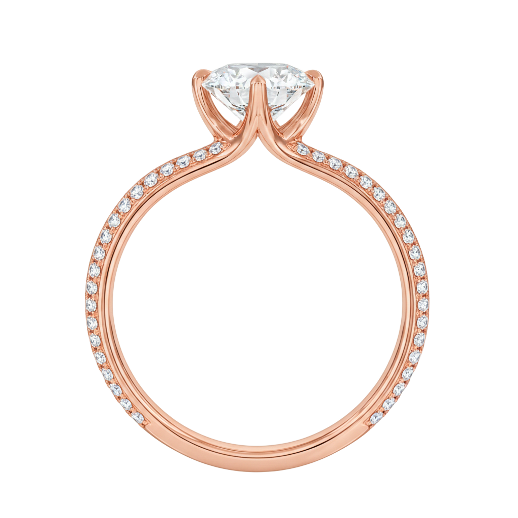 Lumiere - Cushion - Rose Gold - Pavé