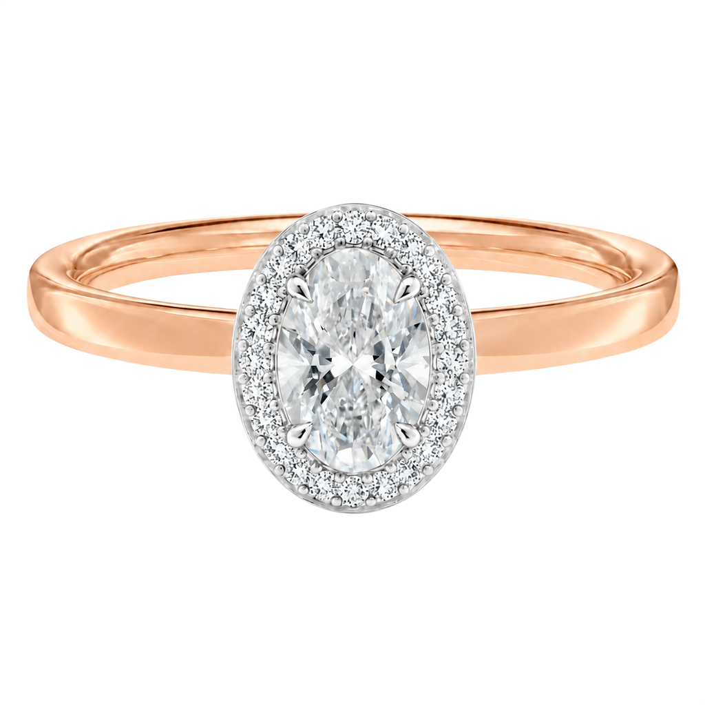 Deneuve - Oval - Rose/White Tone - Plain
