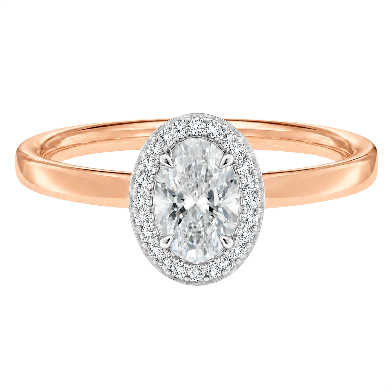 Deneuve - Oval - Rose/White Tone - Plain