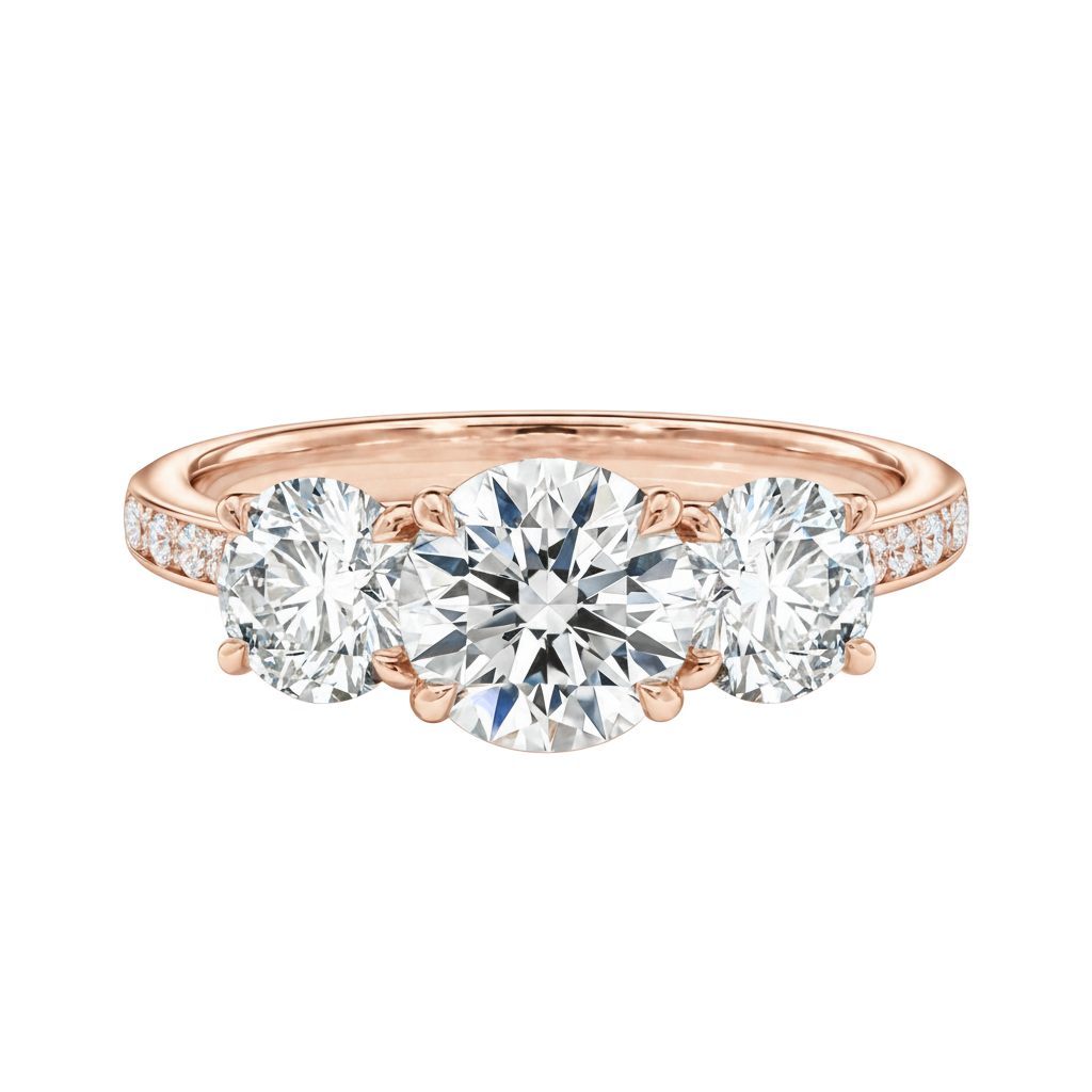 Trinity - Round - Rose Gold - Channel