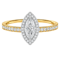 Deneuve - Marquise - Yellow/White Tone - Pavé