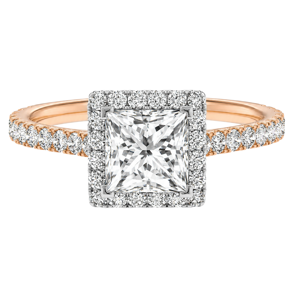 Cordelia - Princess - Rose / White Tone - Pavé