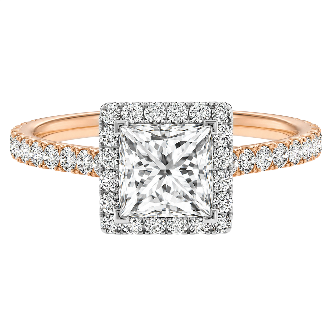 Cordelia - Princess - Rose / White Tone - Pavé