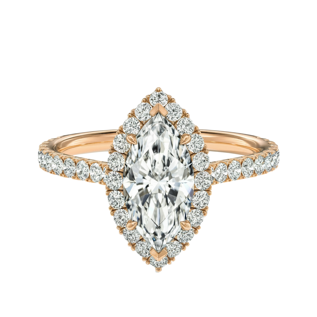 Cordelia - Marquise - Rose Gold - Pavé