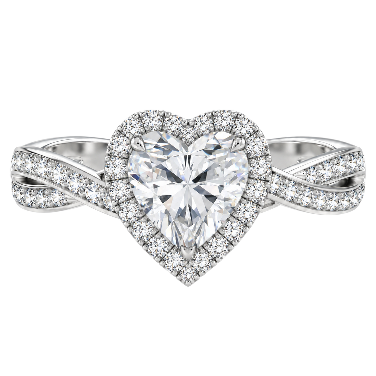 Braid - Heart - White Gold - Channel
