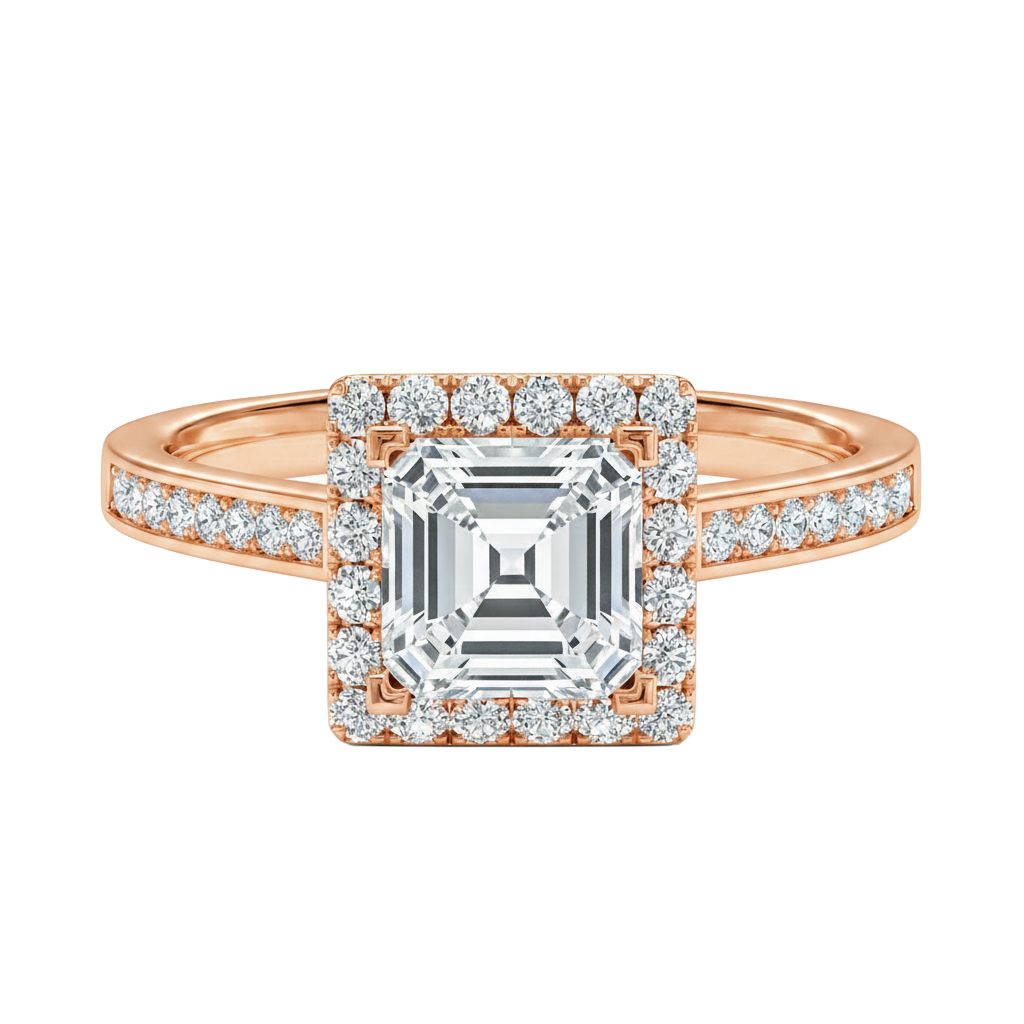Cordelia - Asscher - Rose Gold - Channel