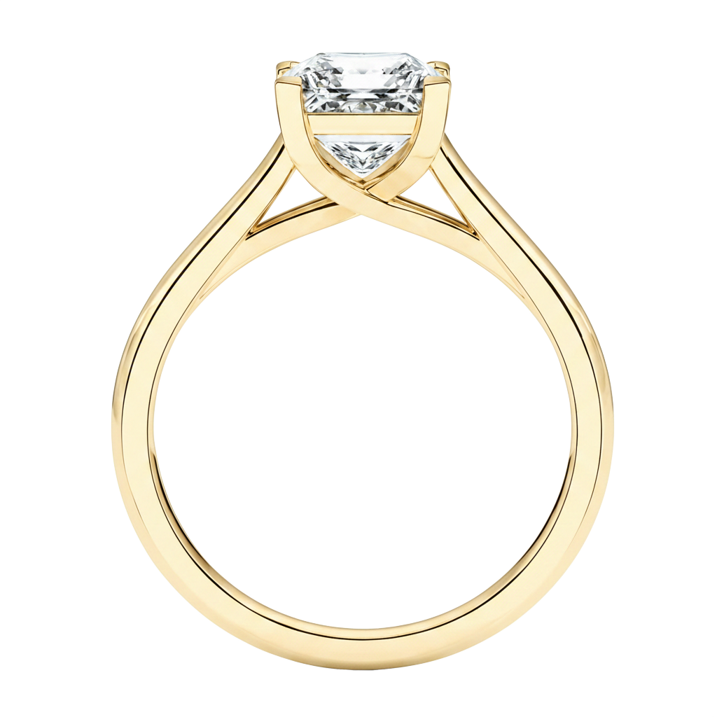 Basilica - Asscher - Yellow Gold - Plain