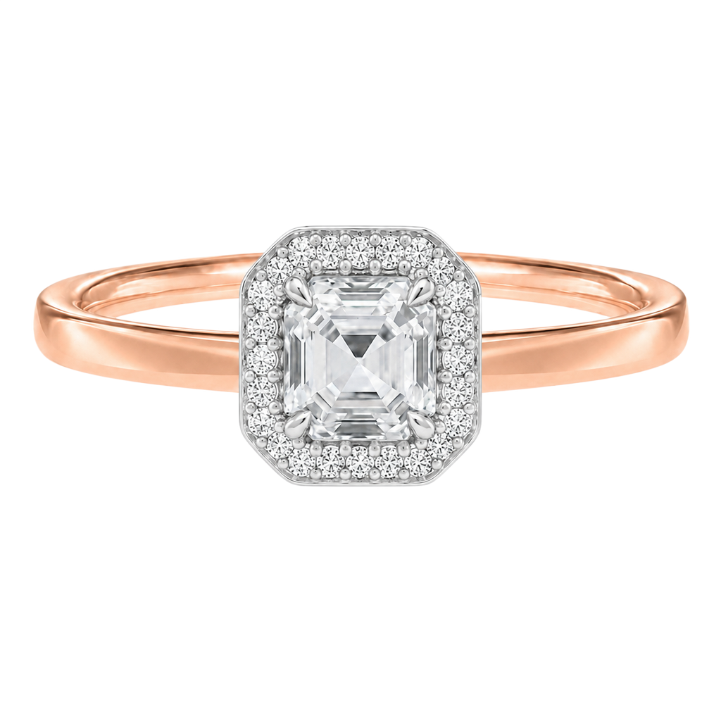 Deneuve - Asscher - Rose/White Tone - Plain