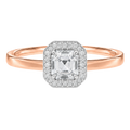 Deneuve - Asscher - Rose/White Tone - Plain