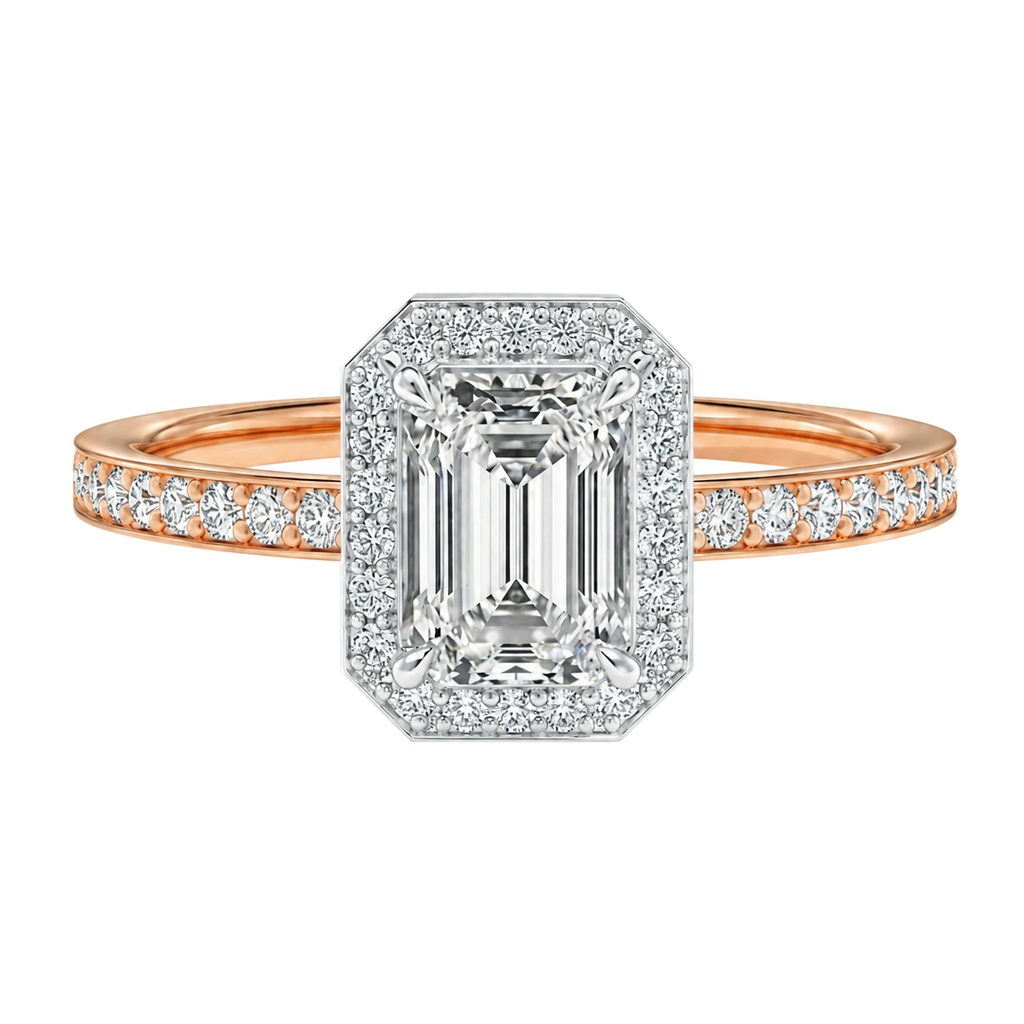 Deneuve - Emerald - Rose/White Tone - Pavé