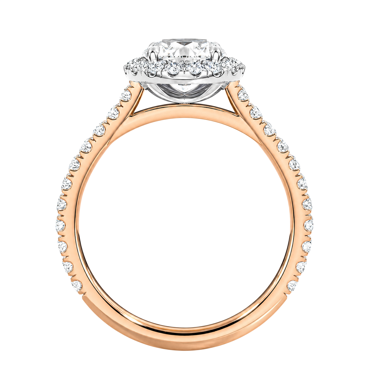 Cordelia - Round - Rose / White Tone - Pavé