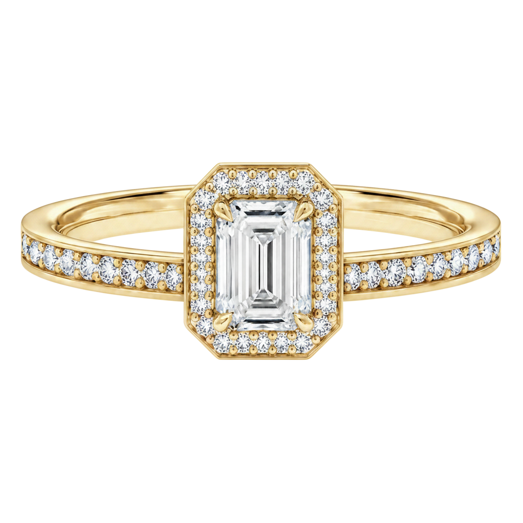 Deneuve - Emerald - Yellow Gold - Channel