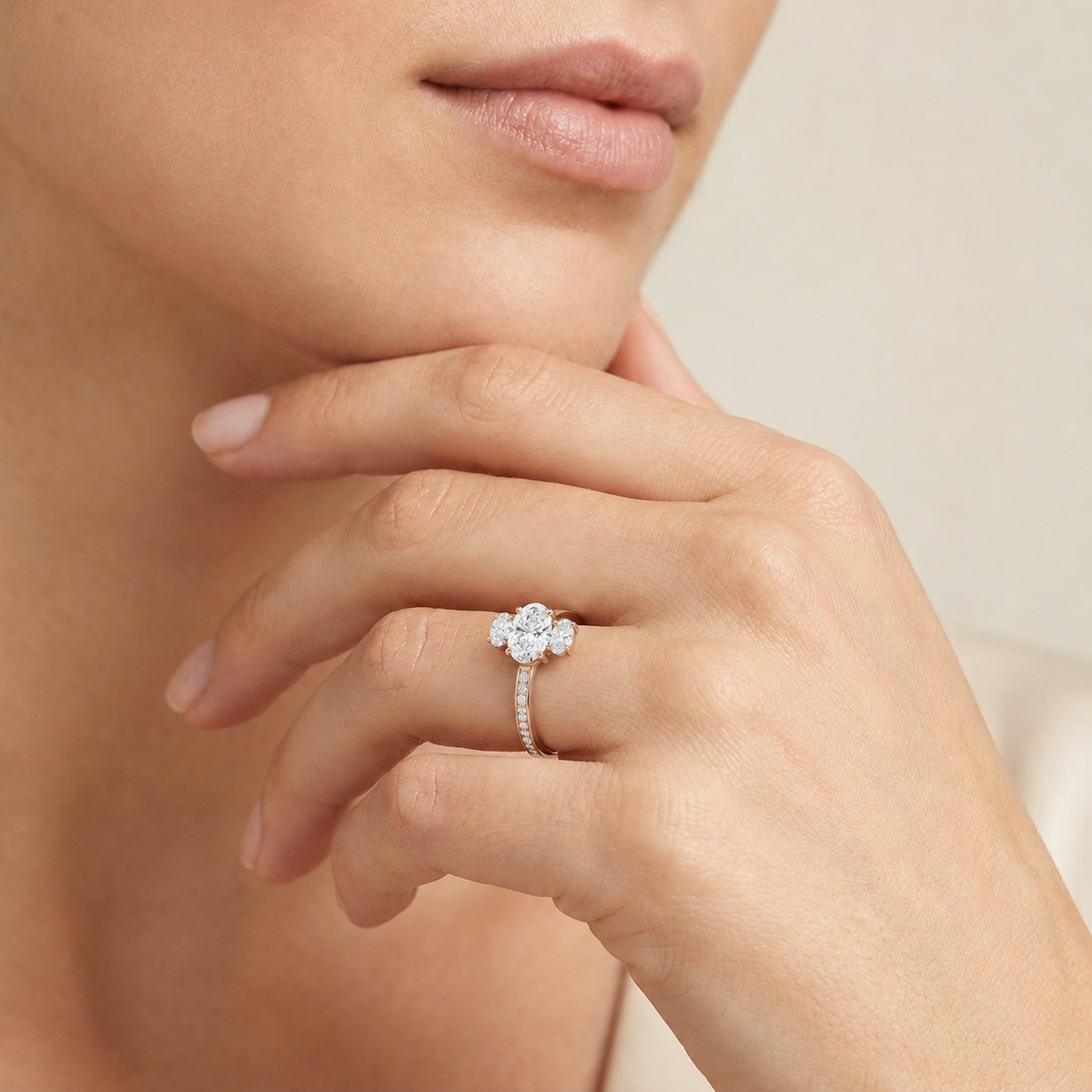 Elysium - Oval - Rose Gold - Channel