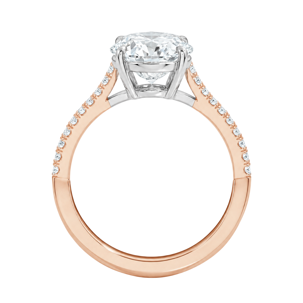 Wreath - Oval - Rose/White Tone - Pavé