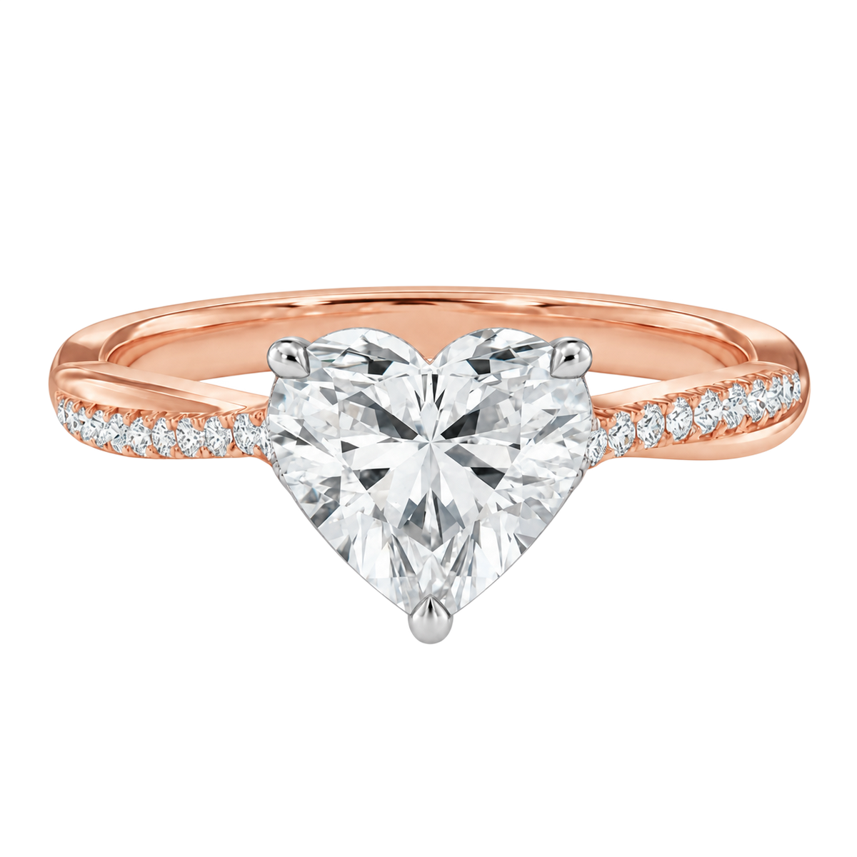 Wreath - Heart - Rose/White Tone - Pavé