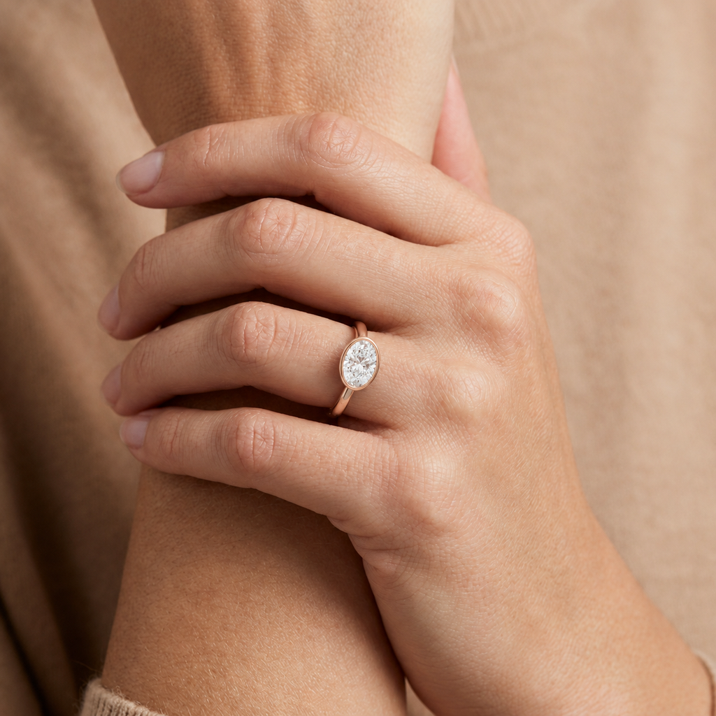 Bailey - Oval - Rose Gold - Plain