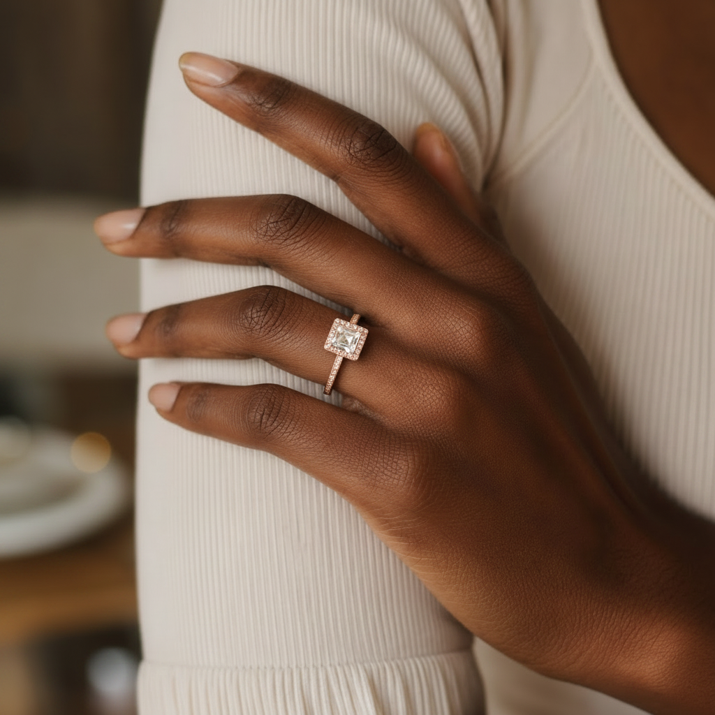 Cordelia - Asscher - Rose Gold - Channel