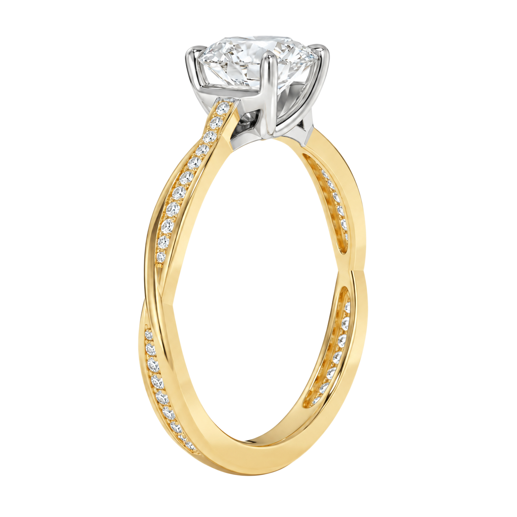 Wreath - Asscher - Yellow/White Tone - Channel