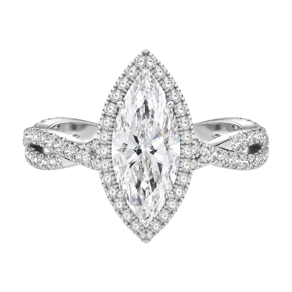 Braid - Marquise - White Gold - Pavé