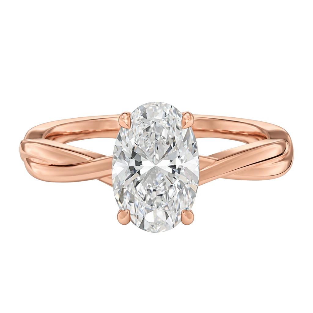 Wreath - Oval - Rose Gold - Plain