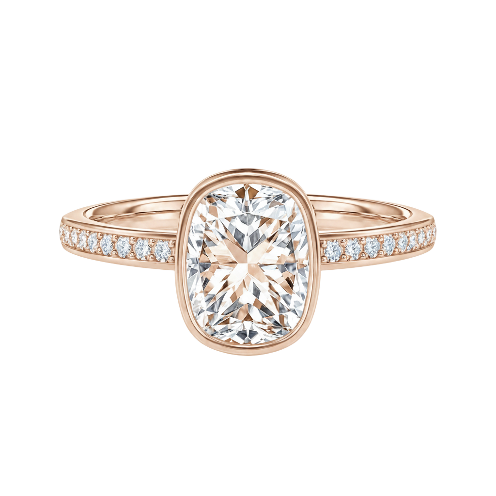 Bailey - Cushion - Rose Gold - Channel