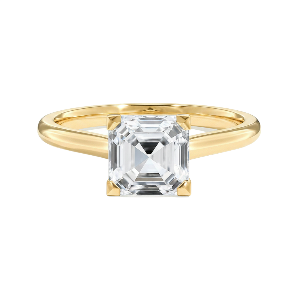 Basilica - Asscher - Yellow Gold - Plain