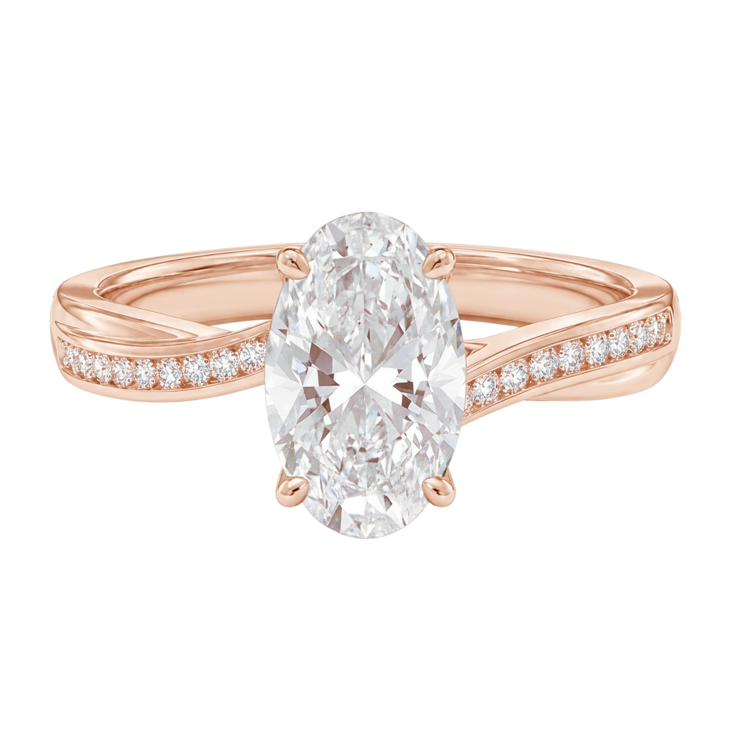 Wreath - Oval - Rose Gold - Channel