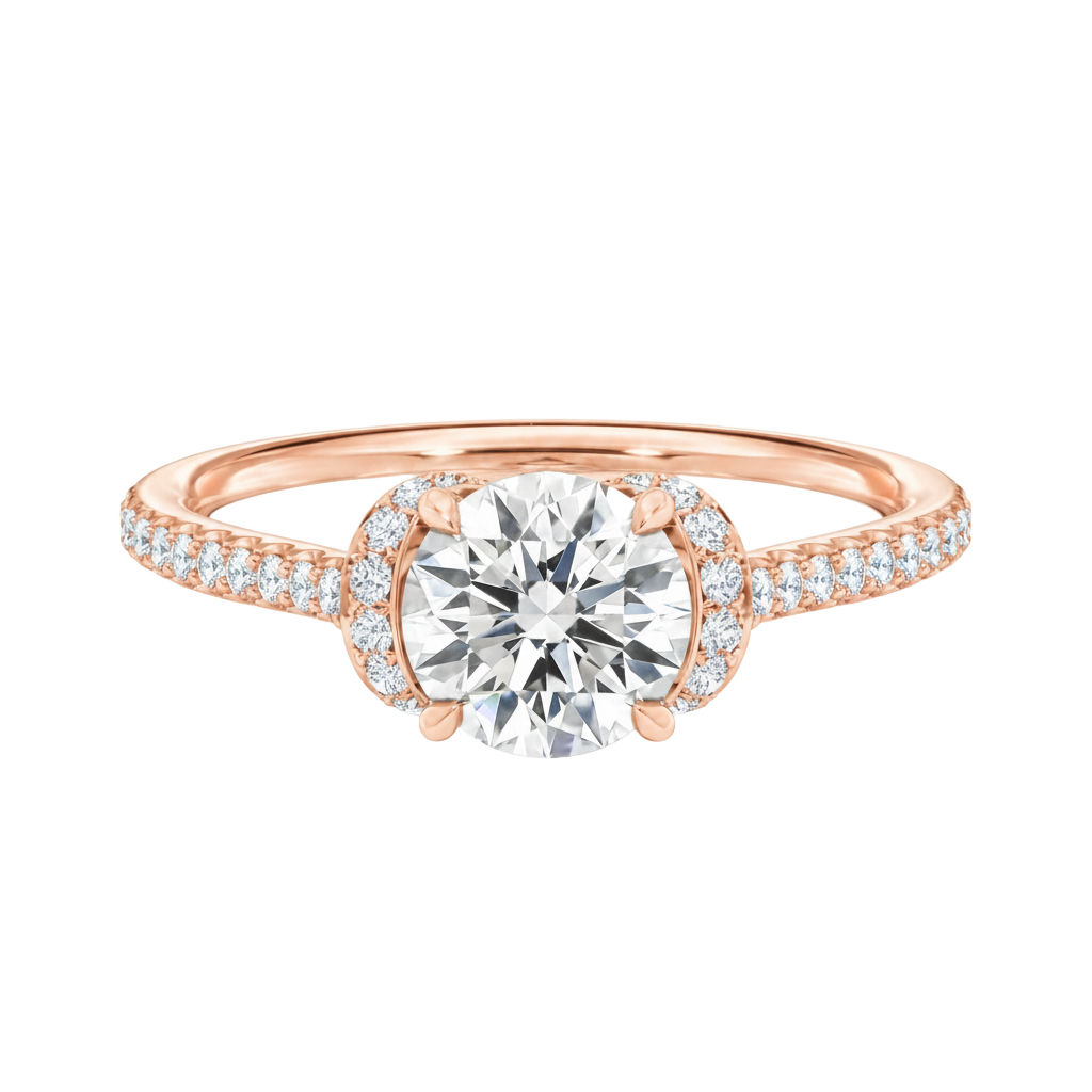 Ellipse - Round - Rose Gold - Pavé