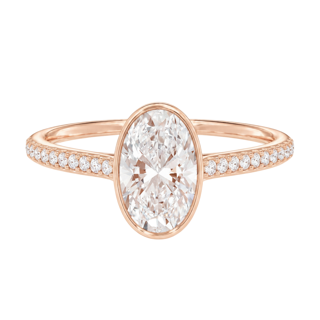 Solenne - Oval - Rose Gold - Pavé