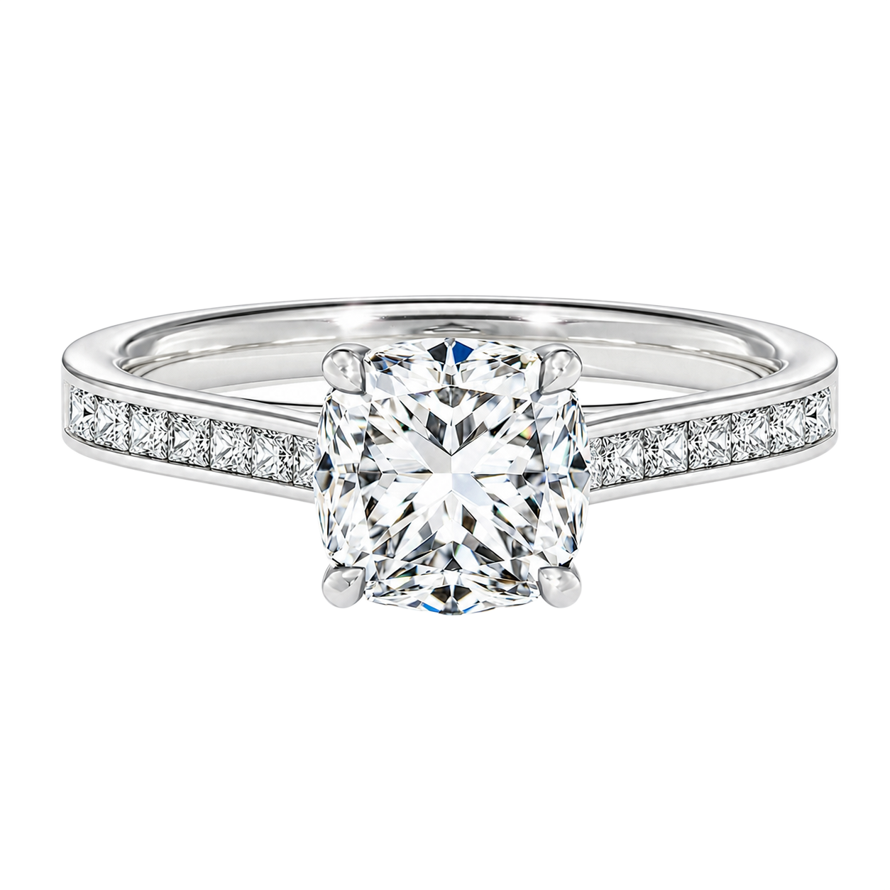 Basilica - Cushion - Platinum - Channel