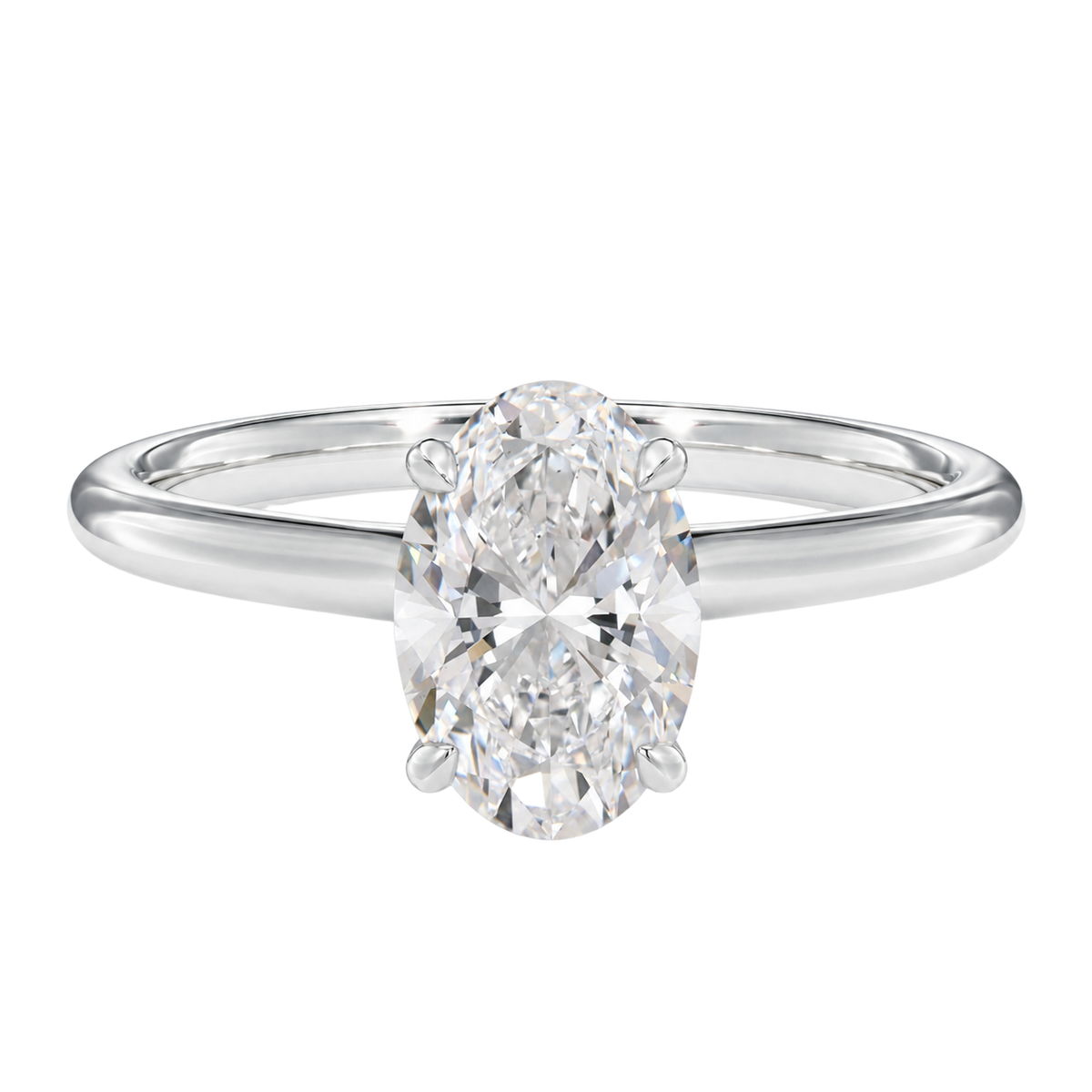 Talia - Oval - White Gold - Plain