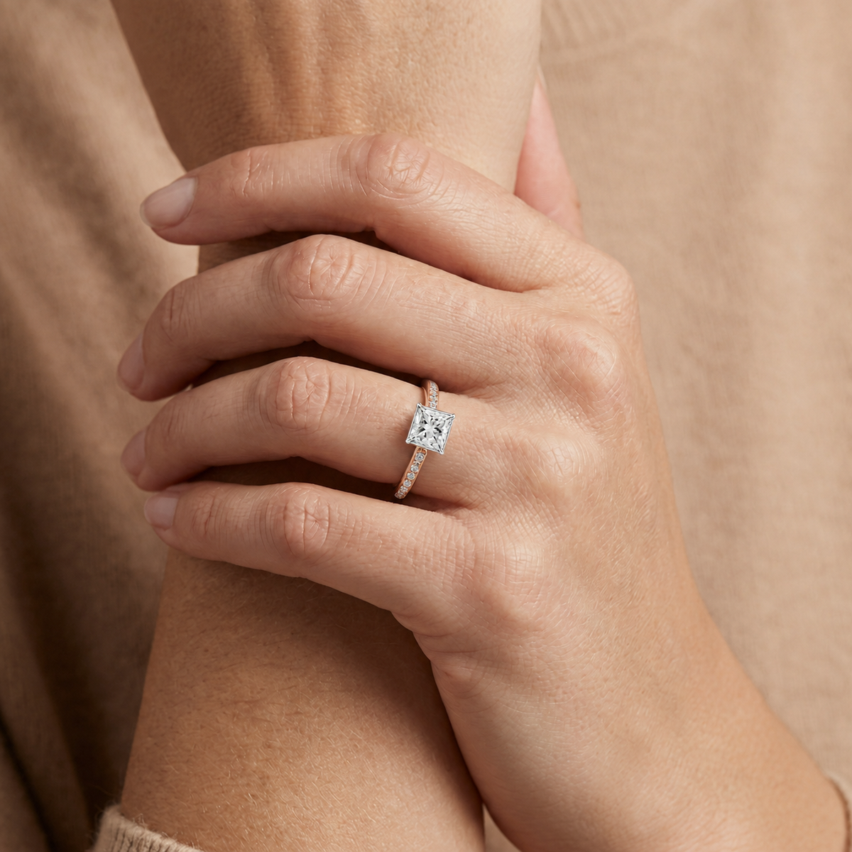 Bailey - Princess - Rose/White Tone - Pavé