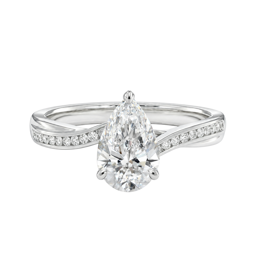 Wreath - Pear - White Gold - Channel