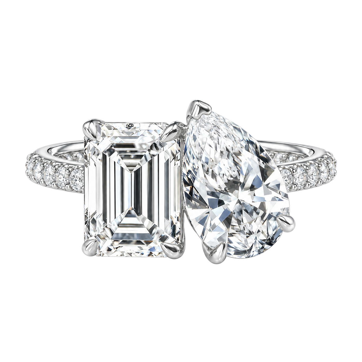 Duo - Emerald - Platinum - Pavé