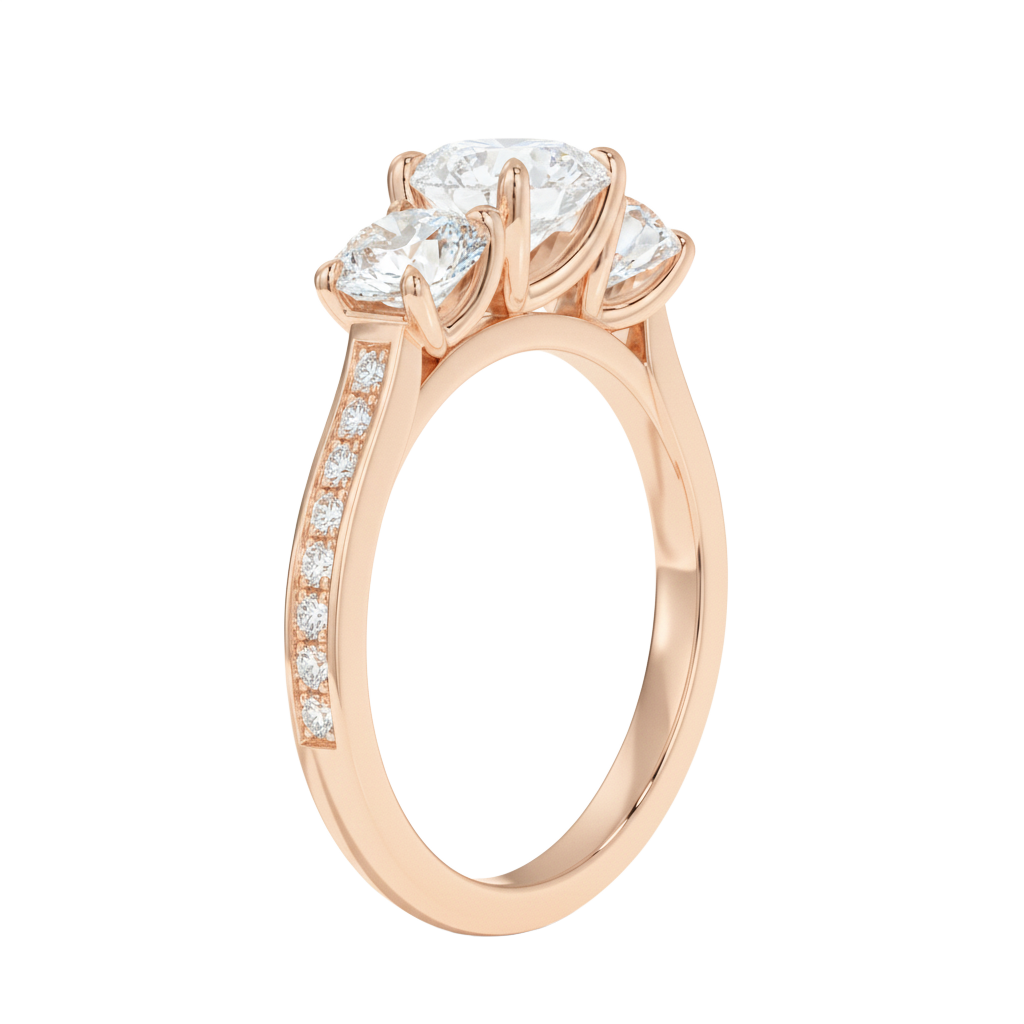 Trinity - Round - Rose Gold - Channel