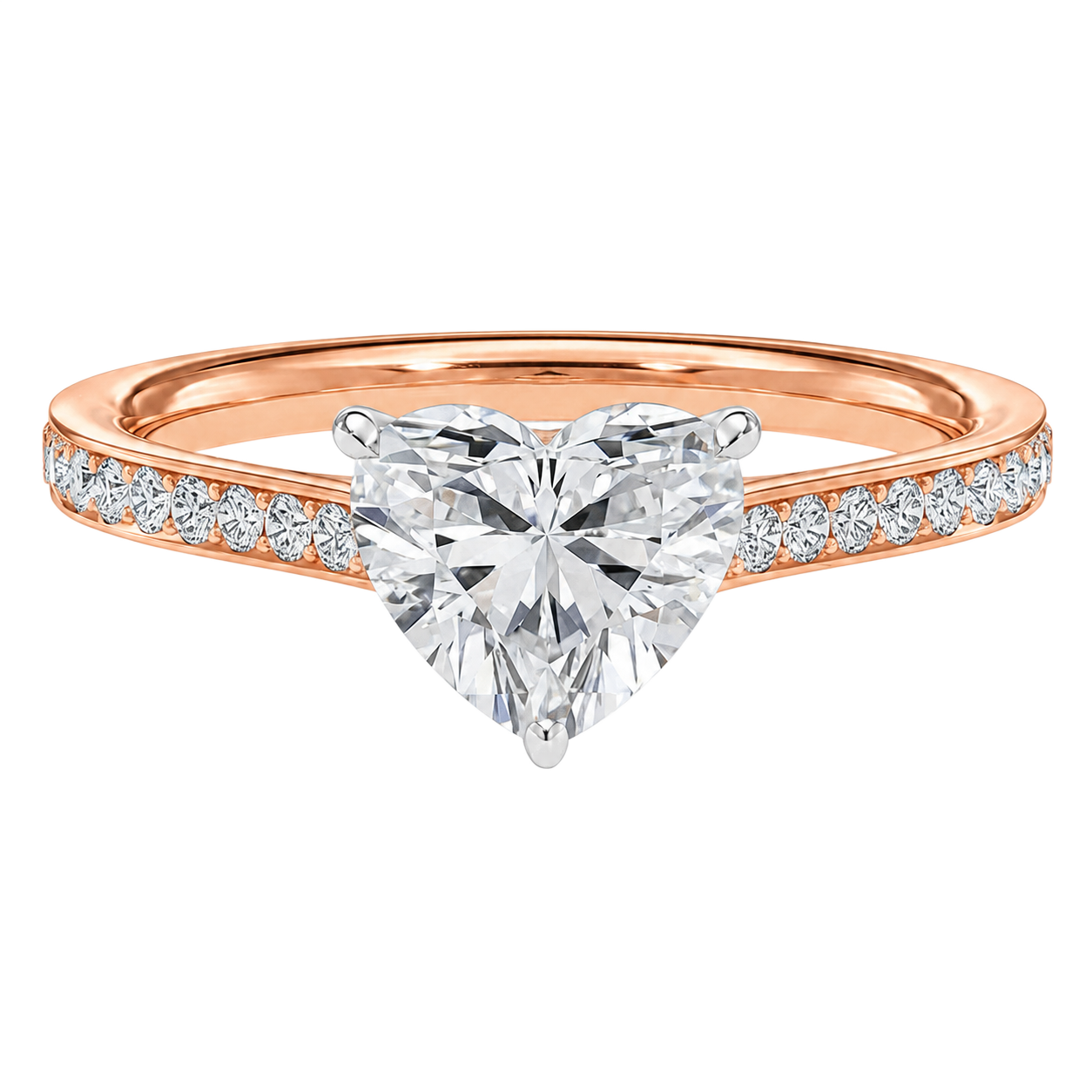 Basilica - Heart - Rose/White Tone - Pavé