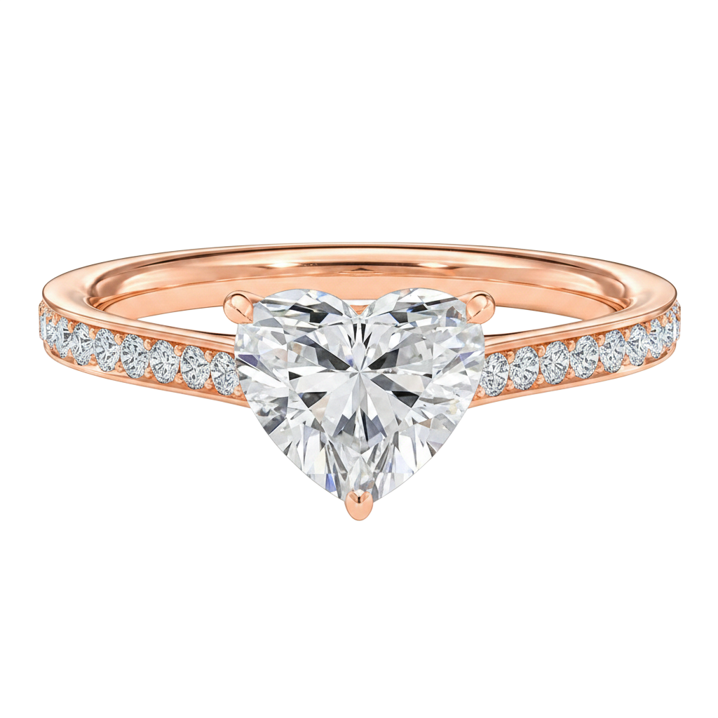 Basilica - Heart - Rose Gold - Pavé