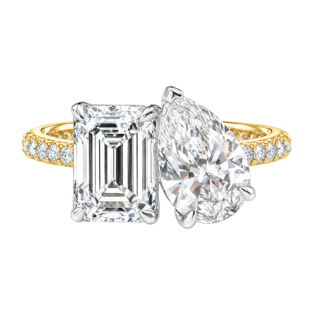 Duo - Emerald - Yellow/White Tone - Pavé