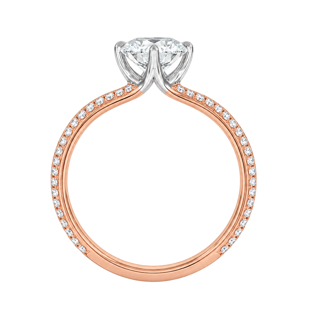 Lumiere - Asscher - Rose/White Tone - Pavé