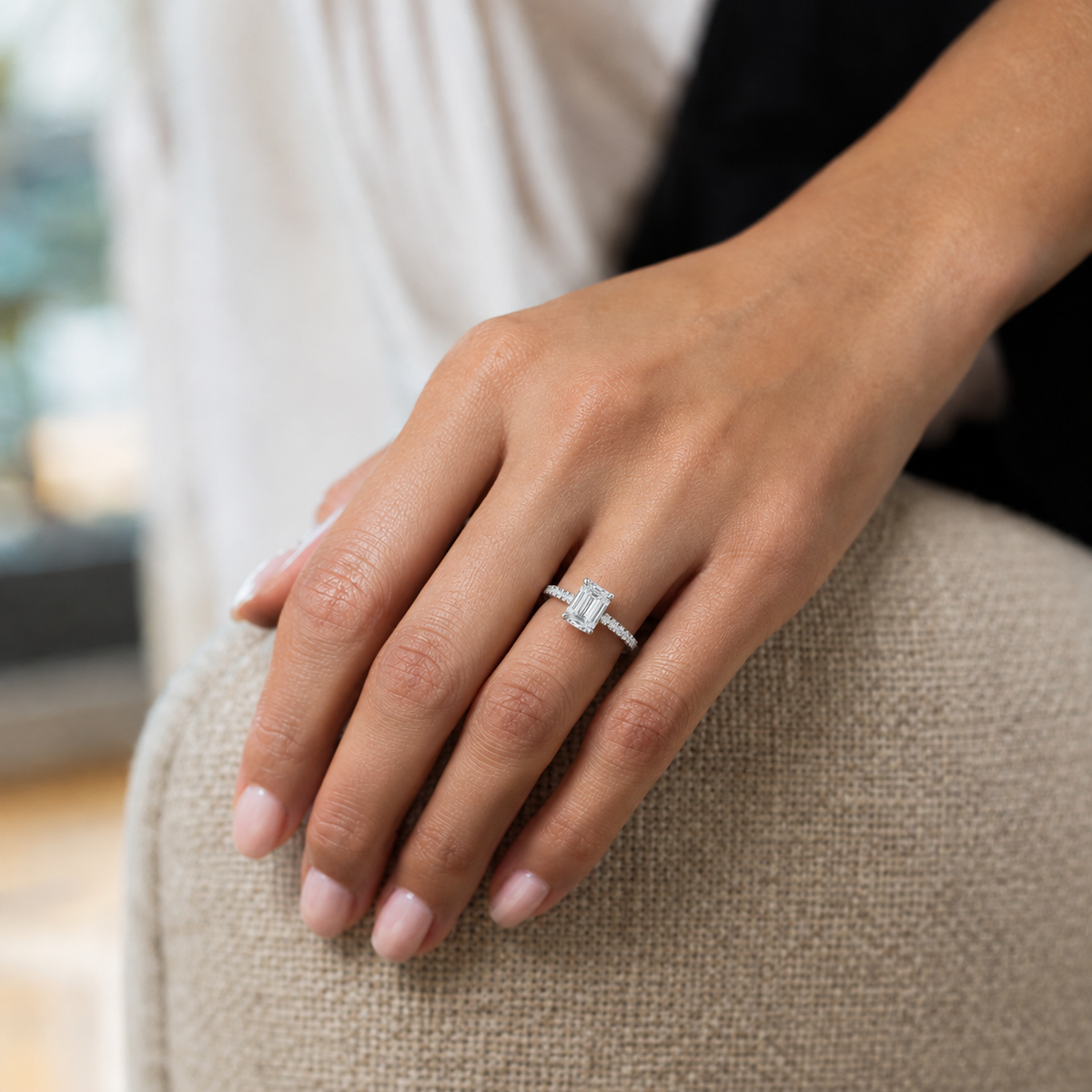 Talia - Emerald - Rose/White Tone - Pavé